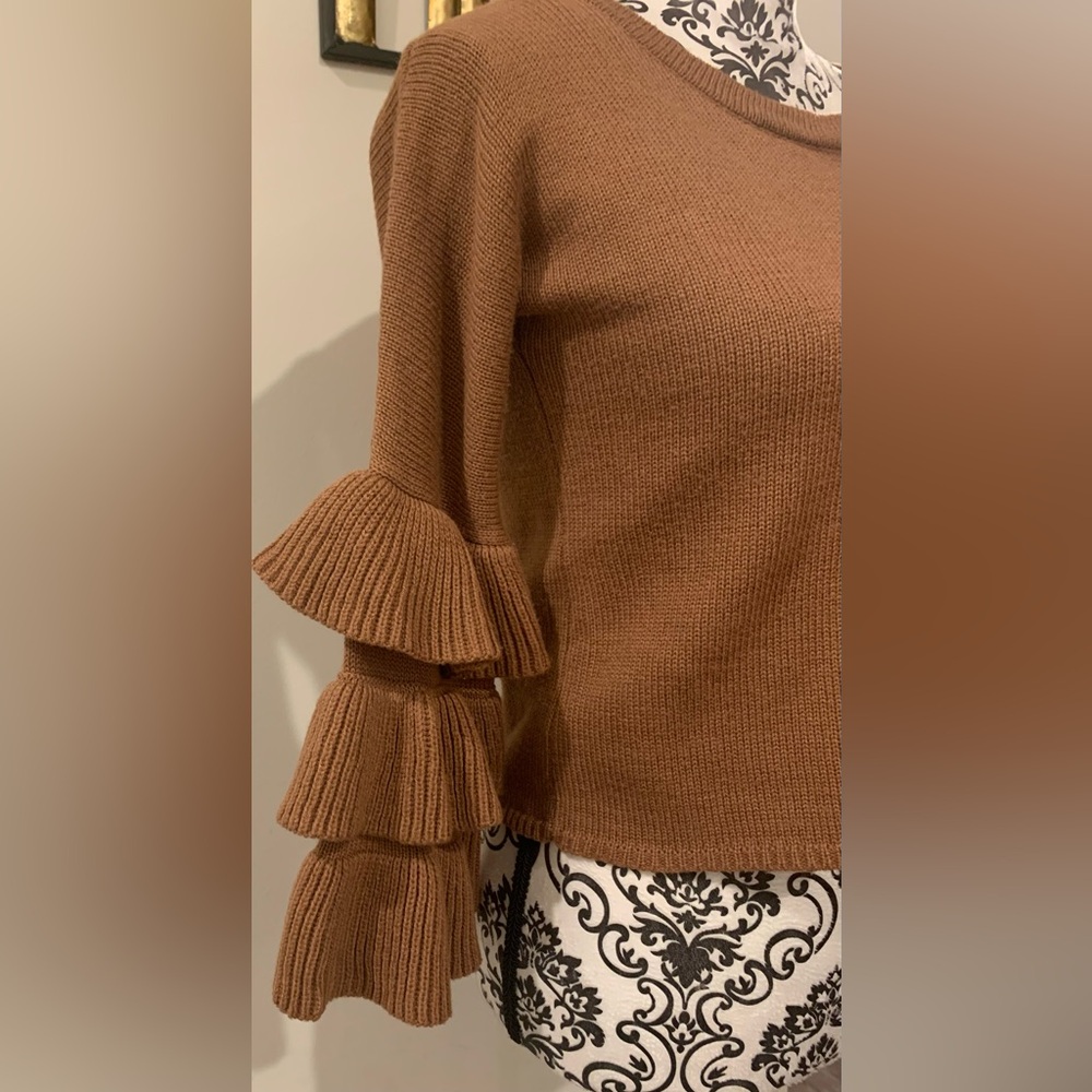 Moon & Madison Ruffle Sleeve Sweater - Picture 2 of 4